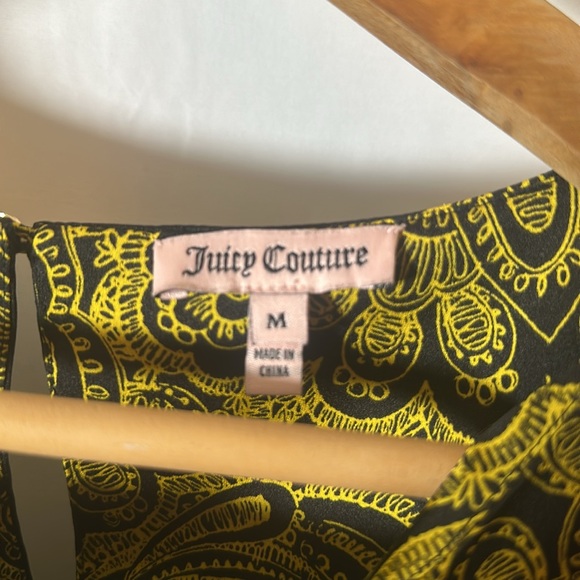 Vintage Juicy Couture Black & Gold Paisley Blouse - Picture 4 of 7